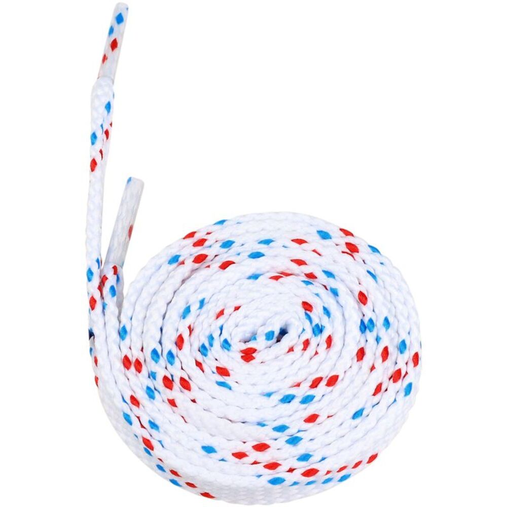 2 Pairs Polka Dots Flat Double Color Twill Shoe Strings White Red Light Blue
